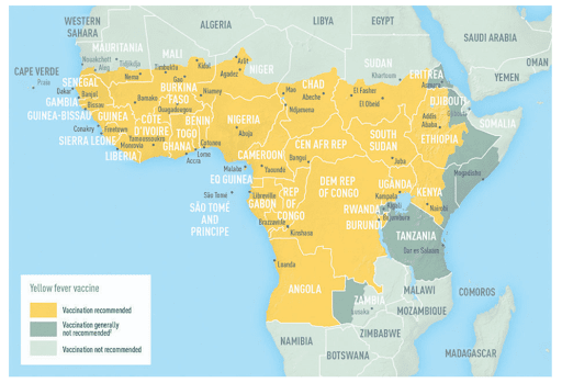 Yellow Fever Areas